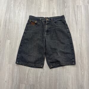Vintage Phat Farm Jean Shorts Men's 32 Black 13" Inseam y2k Faded Grunge Skater